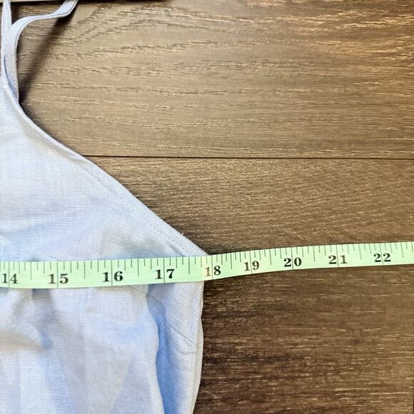 Maxi Dress By Paula Cahen D’anvers Linen Light Blue Summer Chic Size L/3 1866 - Picture 8 of 9